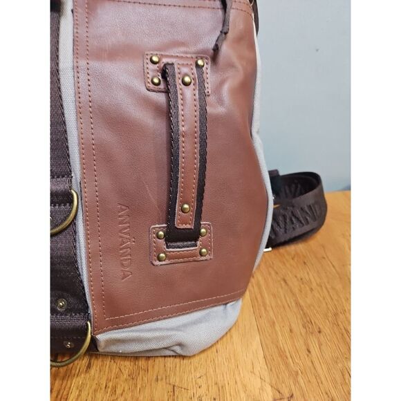 ANVÄNDA Stockholm A GREAT FREAKIN' BAG  Gray Brown Shoulder Straps Pockets - Picture 2 of 13
